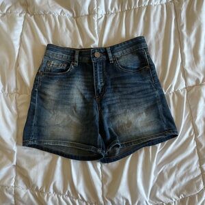 Dark blue denim shorts